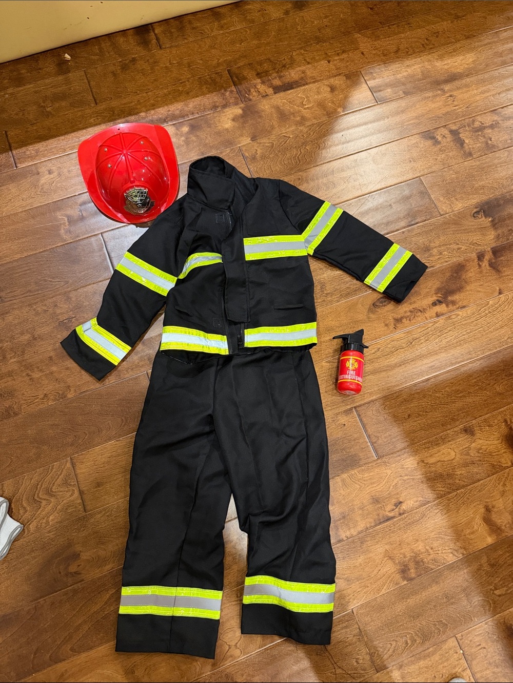 Kids Black Firefighter Costume with Reflective Stripes